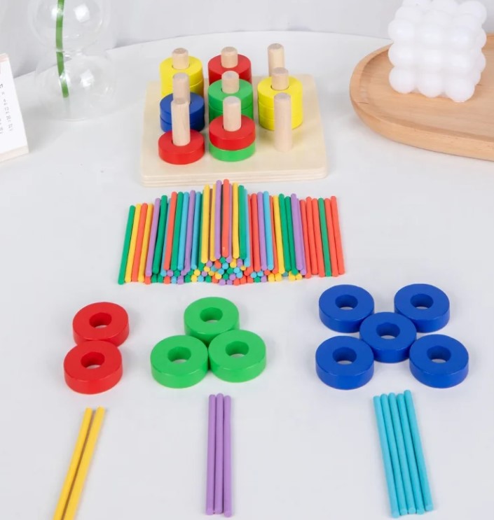 Jucărie educativă 3 in 1, sortator de forme geometrice si joc de asociere, 3 ani - imagine 2