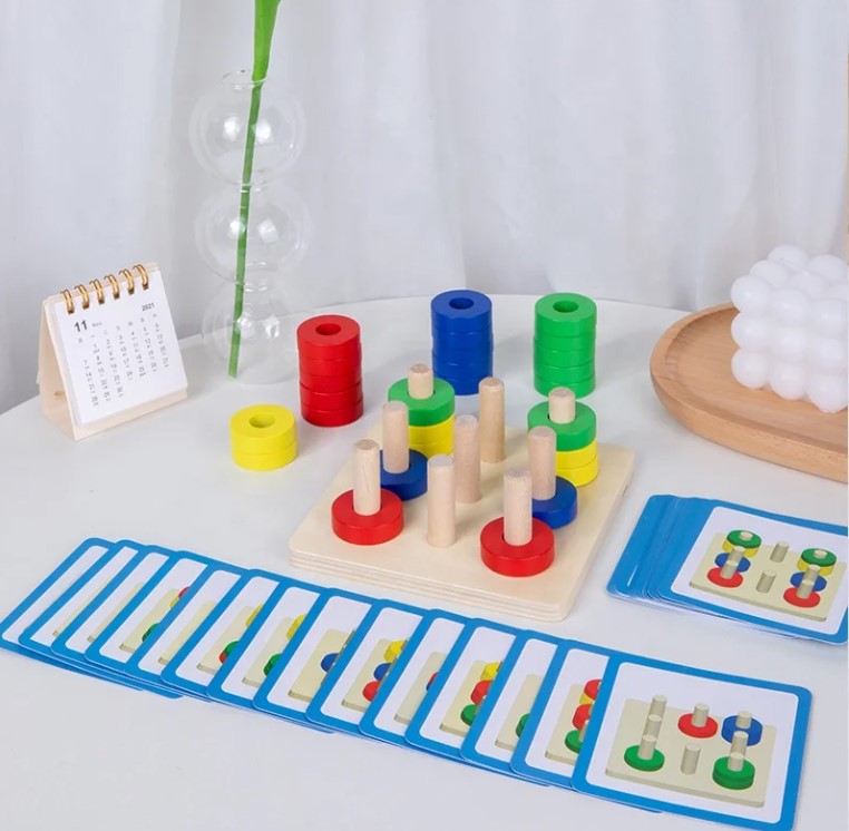 Jucărie educativă 3 in 1, sortator de forme geometrice si joc de asociere, 3 ani - imagine 3