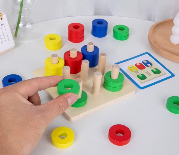 Jucărie educativă 3 in 1, sortator de forme geometrice si joc de asociere, 3 ani - imagine 10