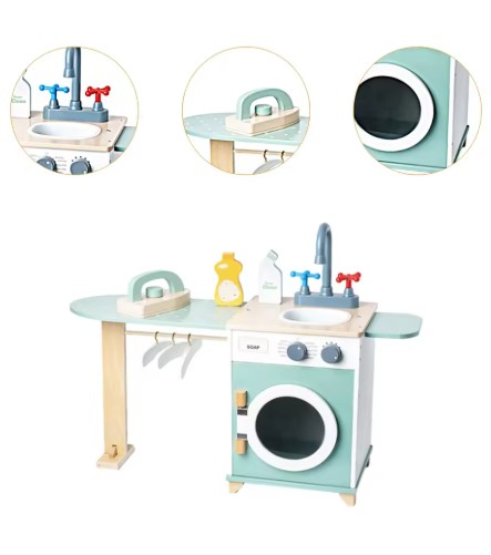 Jucarie educativa din lemn, Set de ingrijire si curatenie, 3ani - imagine 4