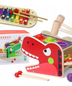 Alternative view of Jucarie educativa tip Montessori - Xilofon cu bile si ciocanel 3 ani+, Crocodil