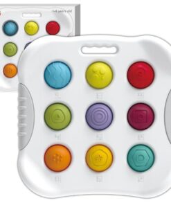 Jucărie educativă, Placă senzorială cu cifre, culori și forme tactile, anti-stres și pop-it, 1 an+