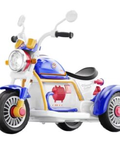 Motocicleta Electrica pentru Copii cu 3 Roti, 88x45x60 cm, 6V, Muzica si Lumini, 2-7 ani, Albastru