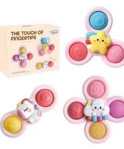 Set 3 jucarii interactive bebelusi, Spinner cu ventuza, 12 luni+