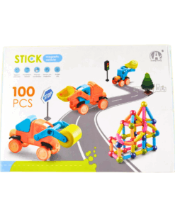 Set de constructie 3D, magnetic, 100 magneti, 3 ani +, VEHICULE