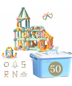 Set de constructie 3D, magnetic, 50 piese, 3 ANI