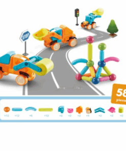 Set de constructie 3D, magnetic, 58 magneti, 3 ani +, VEHICULE