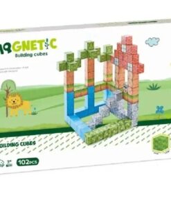 Set de constructie magnetic cu 102 de piese, 3 ani+, Minecraft