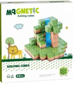 Set de constructie magnetic cu 64 de piese, 3 ani+, Minecraft