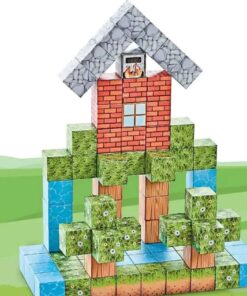 Set de constructie magnetic cu 103 de piese, 3 ani+, Minecraft