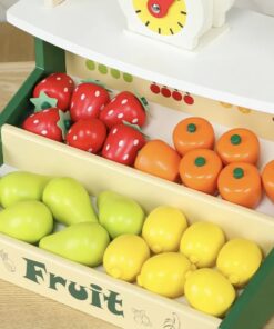Alternative view of Stand din lemn cu fructe si cantar, 47 cm, 3 ani