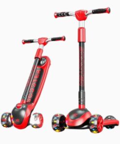 Trotinetă pliabilă cu 3 roți, sunete și lumini, pentru copii 6 ani+