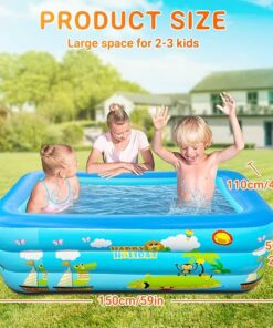 Alternative view of Piscina gonflabila cu podea moale, dubla, 150 x 110 x 50 cm, 3 inele