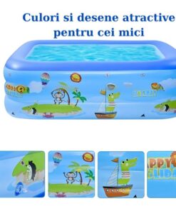 Piscina gonflabila cu podea moale, dubla, 180 x 142 x 60 cm, 3 inele
