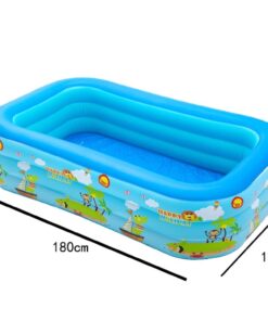 Alternative view of Piscina gonflabila cu podea moale, dubla, 180 x 142 x 60 cm, 3 inele
