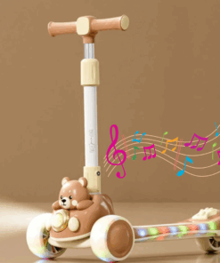 Trotineta far si lumini, sunete, pliabila, 3 ani+, Ursulet Maro