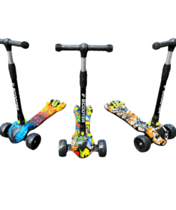 Trotinetă pentru copii cu 3 roți, ajustabilă, pliabila cu lumini LED, sunete si abur, unisex