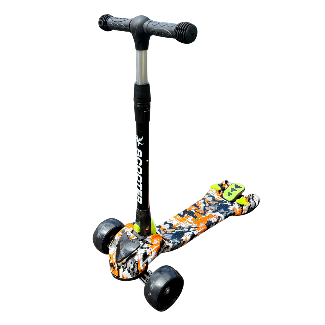 Trotinetă pentru copii cu 3 roți, ajustabilă, pliabila cu lumini LED, sunete si abur, unisex - imagine 9