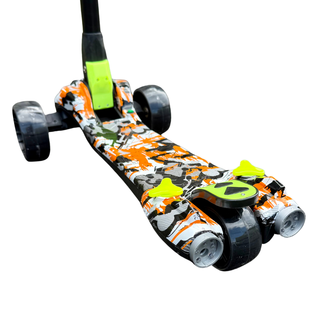 Trotinetă pentru copii cu 3 roți, ajustabilă, pliabila cu lumini LED, sunete si abur, unisex - imagine 11