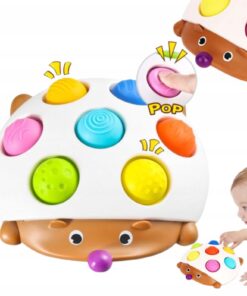 Arici jucărie senzorială cu butoane tip Pop It – Finger Hedgehog, 18 luni+