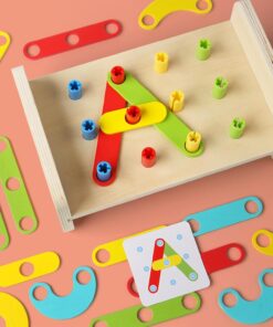 Alternative view of Banc de lucru cu ciocanel si cuie, puzzle asociere pentru copii, 3 ani