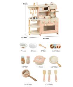 Alternative view of Bucatarie din lemn cu accesorii, 53cm, Roz