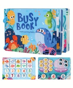 Carte cu stickere reutilizabile, Busy Book, Animale marine, 3ani+