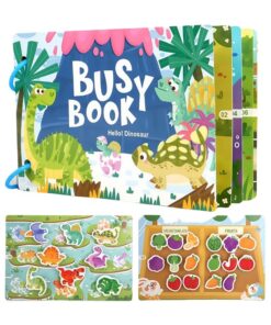 Carte cu stickere reutilizabile, Busy Book, Dinozauri, 3ani+