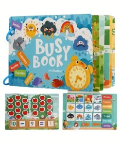 Carte cu stickere reutilizabile, Busy Book, Vremea, 3ani+