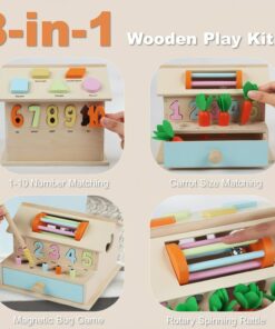 Alternative view of Casuta educationala, 8 in 1 activitati, joc de tip Montessori, 3 ani+