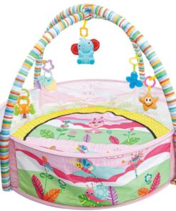 Centru activitati bebelusi, Salteluta cu piscina, arcada si 15 bile, Roz, 0 luni+