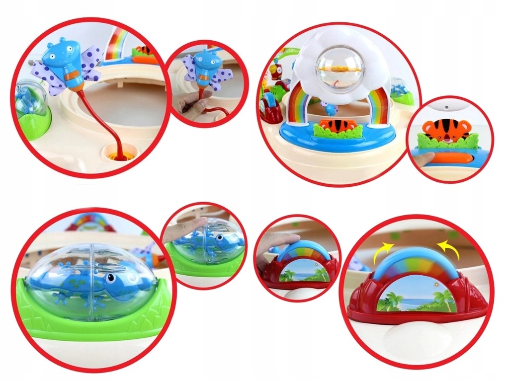 Centru de activitati pentru bebelusi, Jumper interactiv, 6 LUNI+, ajustabil pe inaltime, scaun rotativ 360°, Tropical - imagine 5