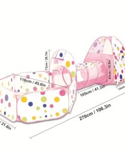 Alternative view of Cort de joaca si tunel pentru copii 3 in 1, 310 cm, Roz