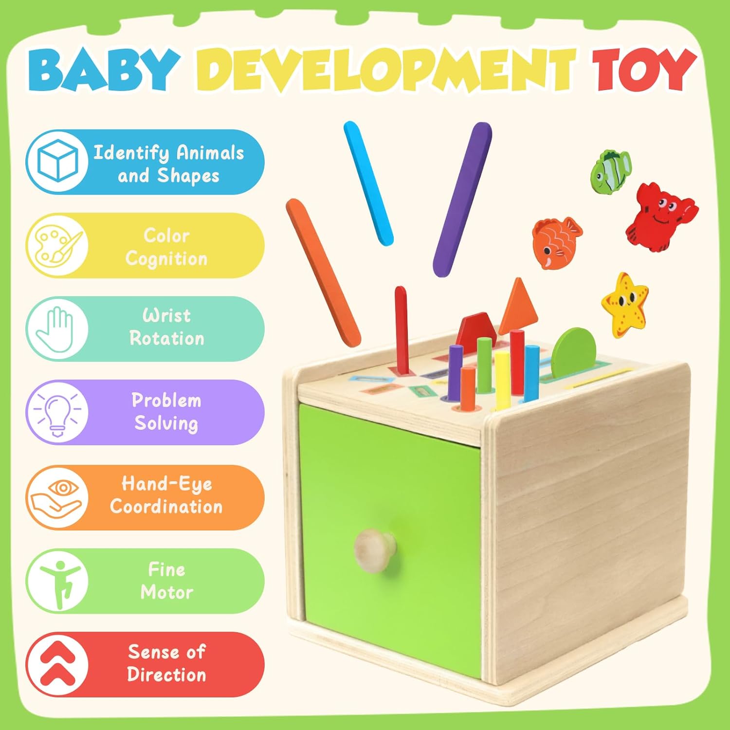 Cutia permanentei, joc multifunctional de sortare, 18 luni+ - imagine 2