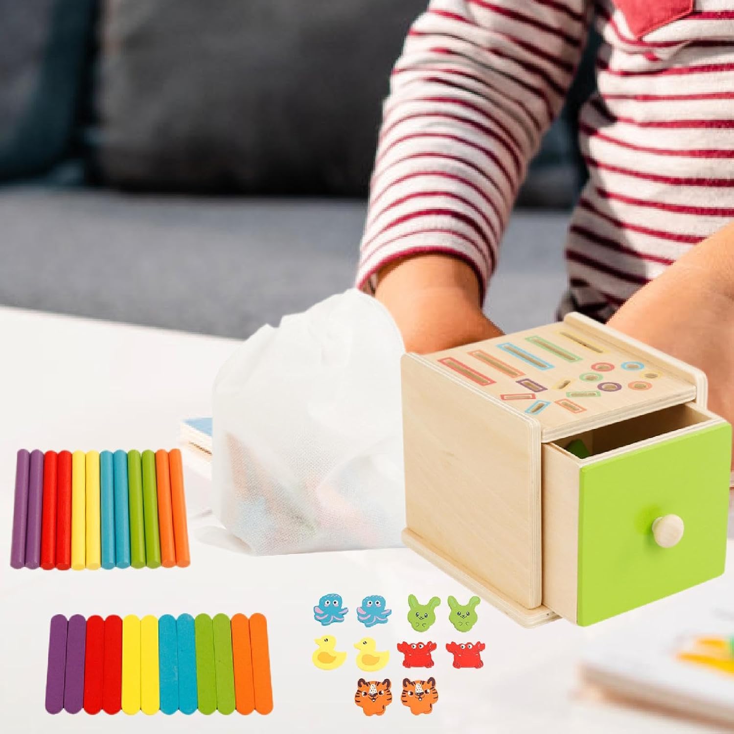 Cutia permanentei, joc multifunctional de sortare, 18 luni+ - imagine 7