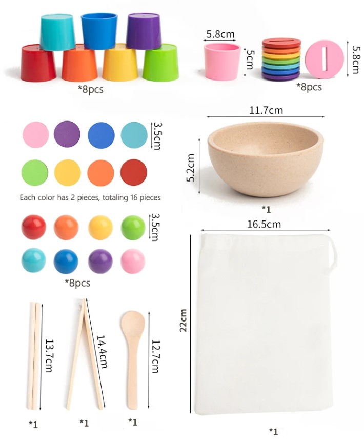 Joc de sortare și asociere culori Montessori, 3 ani+ - imagine 2