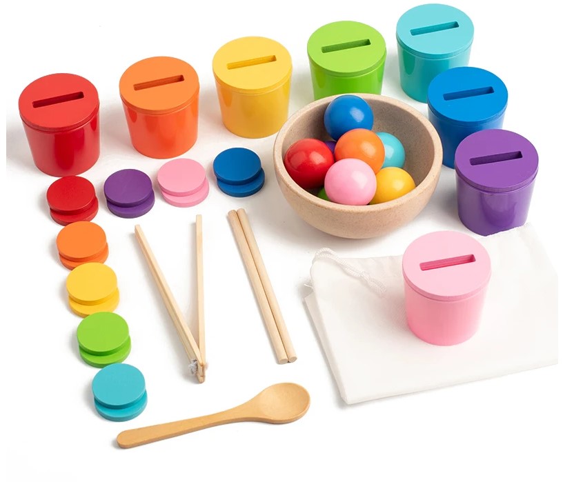 Joc de sortare și asociere culori Montessori, 3 ani+