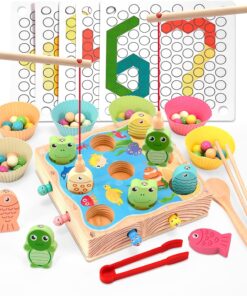 Joc de tip Montessori, Dexteritate si joc magnetic de pescuit, 3 ani