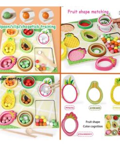 Alternative view of Joc de tip Montessori, indemanare si asociere, Fructe exotice, 3 ani