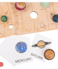 Alternative view of Joc educativ, puzzle 3D Sistemul Solar, din lemn, cu planete sferice și carduri ilustrate