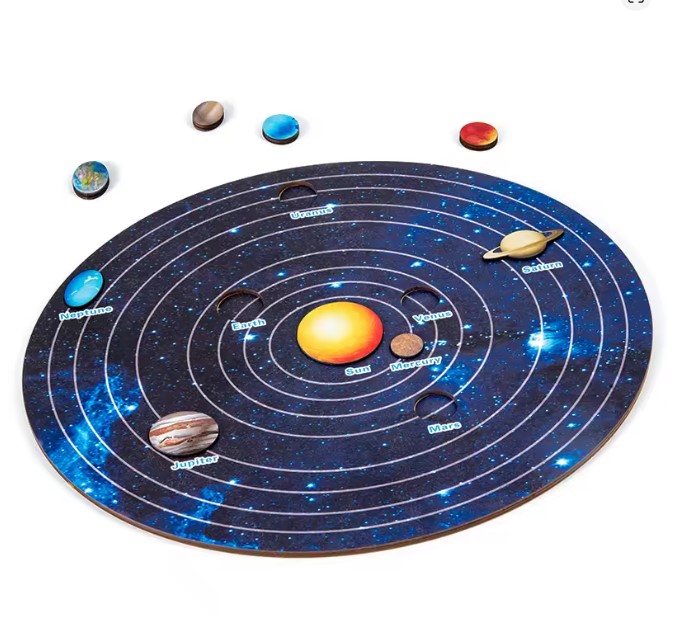 Joc educativ, puzzle Sistemul Solar