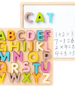 Joc educativ, tablita de scris magnetica si puzzle incastru, Alfabet