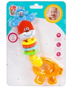 Jucarie bebelusi zornaitoare - girafa, cu inele - Bam Bam, 0+ luni