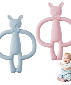 Jucarie de dentitie din silicon, Iepuras, 6 luni+