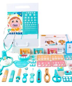 Jucarie educativa, Trusa medic dentist din lemn, 3 ani