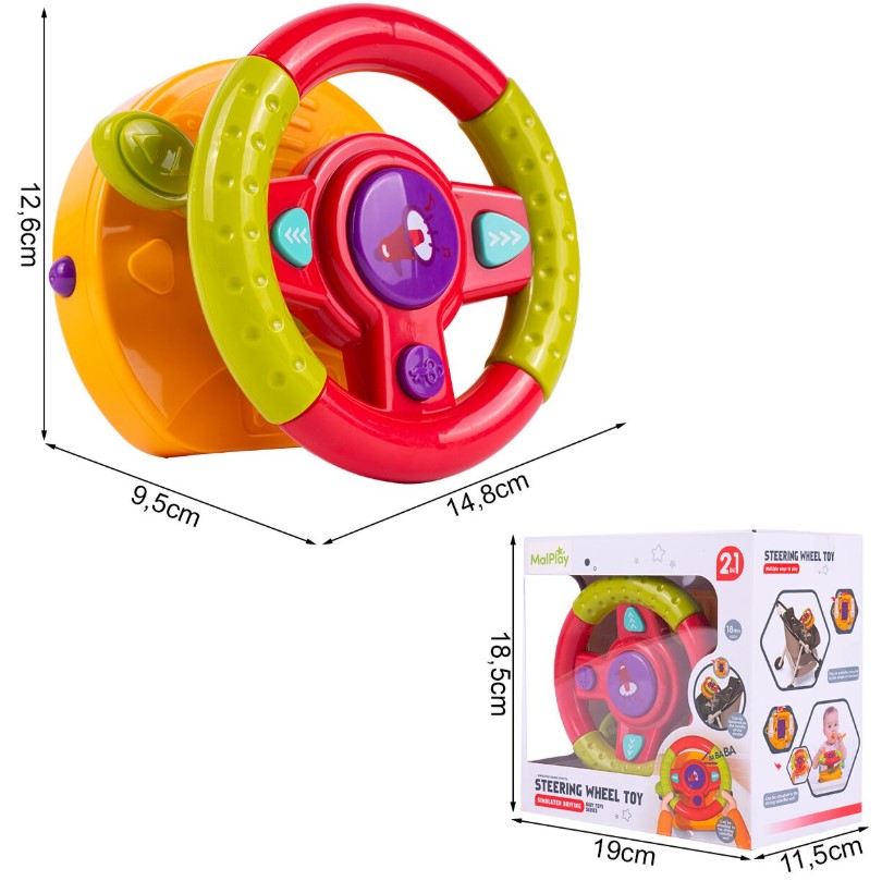 Jucarie interactiva 2 in 1 pentru bebelusi, Volan, 18 luni+ - imagine 4