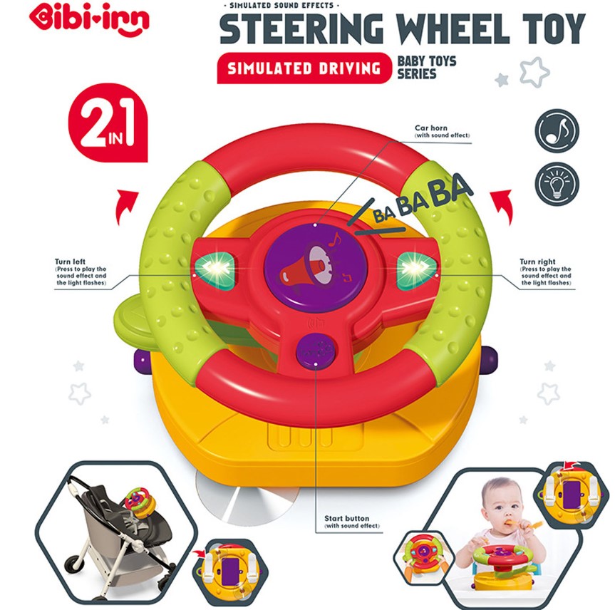 Jucarie interactiva 2 in 1 pentru bebelusi, Volan, 18 luni+ - imagine 3