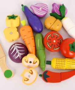 Alternative view of Jucarie tip cos cu 6 legume de feliat, din lemn