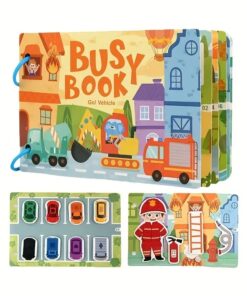 Carte cu stickere reutilizabile, Busy Book, Vehicule, 3ani+
