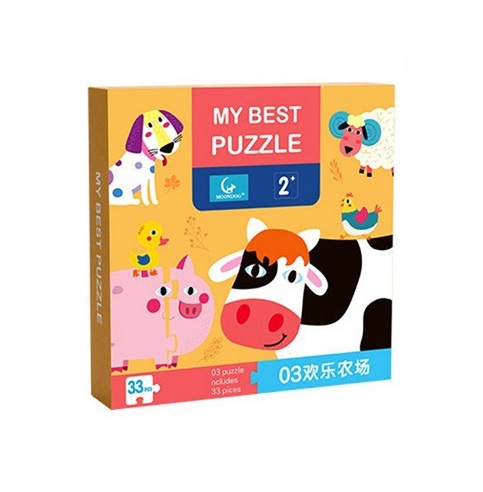 Set 6 puzzle-uri cu animale de la ferma, 2 ani+ - imagine 6